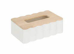 Tissuebox Cheri 24x15x9cm - MDF - wit & naturel- Tissuehouders