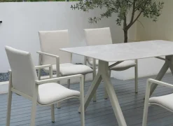 Tuinstoel Cardamom 61x57x85cm - aluminium - greige- Tuinstoelen