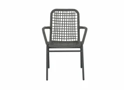 Tuinstoelen|Tuinstoel Hopi 55x61x81cm - artificial rattan - antraciet