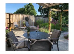 Tuintafel Shore Ø90cm - aluminium - antraciet- Tuintafels