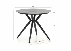 Tuintafel Shore Ø90cm - aluminium - antraciet- Tuintafels