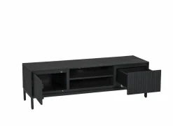 Tv-meubel Aquilano 145cm - acacia massief & decor - zwart- Tv-Meubels|Tv-Meubels