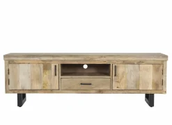 Tv-meubel Boqueria 180cm - mango massief & metaal - naturel- Tv-Meubels|Tv-Meubels