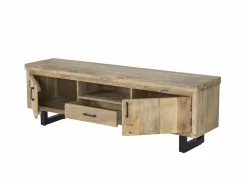 Tv-meubel Boqueria 180cm - mango massief & metaal - naturel- Tv-Meubels|Tv-Meubels