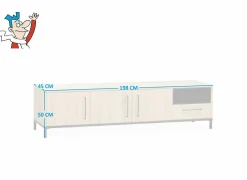 Tv-Meubels|Tv-Meubels|Tv-meubel Bridge 198cm - lamulux - fresh oak & old piano
