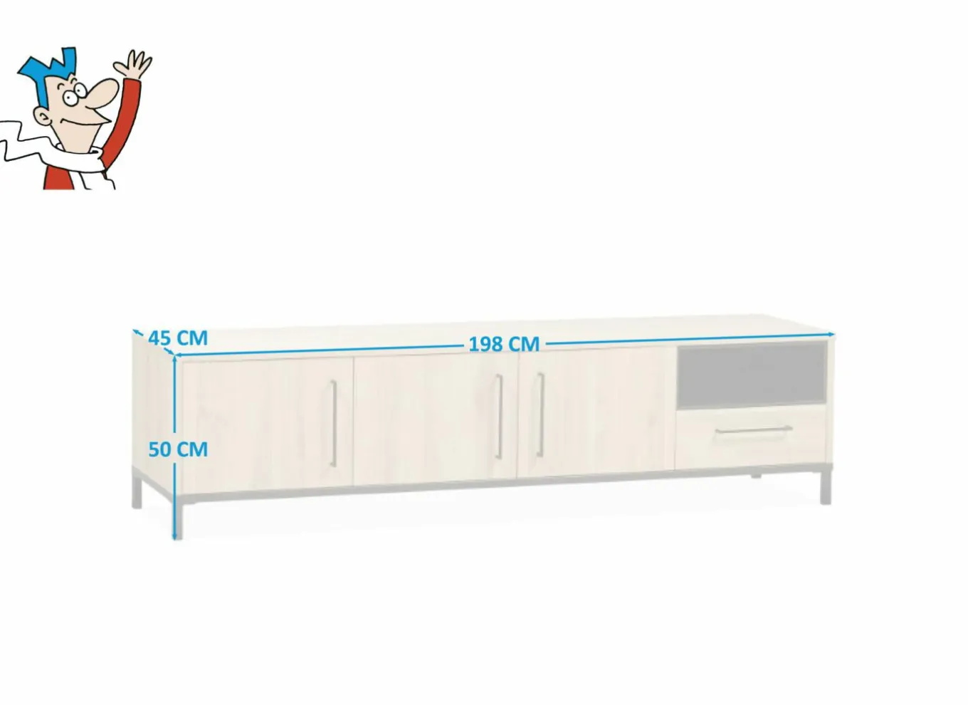Tv-Meubels|Tv-Meubels|Tv-meubel Bridge 198cm - lamulux - fresh oak & old piano