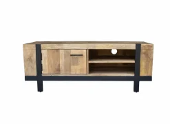 Tv-meubel Chaparral 125cm - mango massief - naturel & zwart- Tv-Meubels|Tv-Meubels