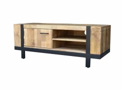 Tv-meubel Chaparral 125cm - mango massief - naturel & zwart- Tv-Meubels|Tv-Meubels