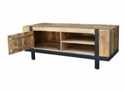 Tv-meubel Chaparral 125cm - mango massief - naturel & zwart- Tv-Meubels|Tv-Meubels