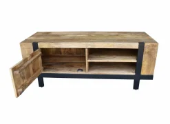 Tv-meubel Chaparral 125cm - mango massief - naturel & zwart- Tv-Meubels|Tv-Meubels