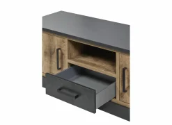 Tv-meubel 142cm - decor - bruin & zwart- Tv-Meubels|Tv-Meubels