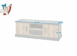 Tv-meubel 142cm - decor - bruin & zwart- Tv-Meubels|Tv-Meubels