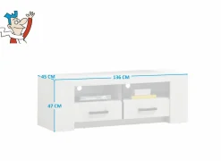 Tv-meubel Elvis 136cm - decor - white oak- Tv-Meubels|Tv-Meubels