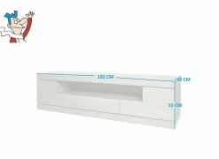 Tv-Meubels|Tv-Meubels|Tv-meubel Etna 182cm - decor - millenium eik & lichtgrijs