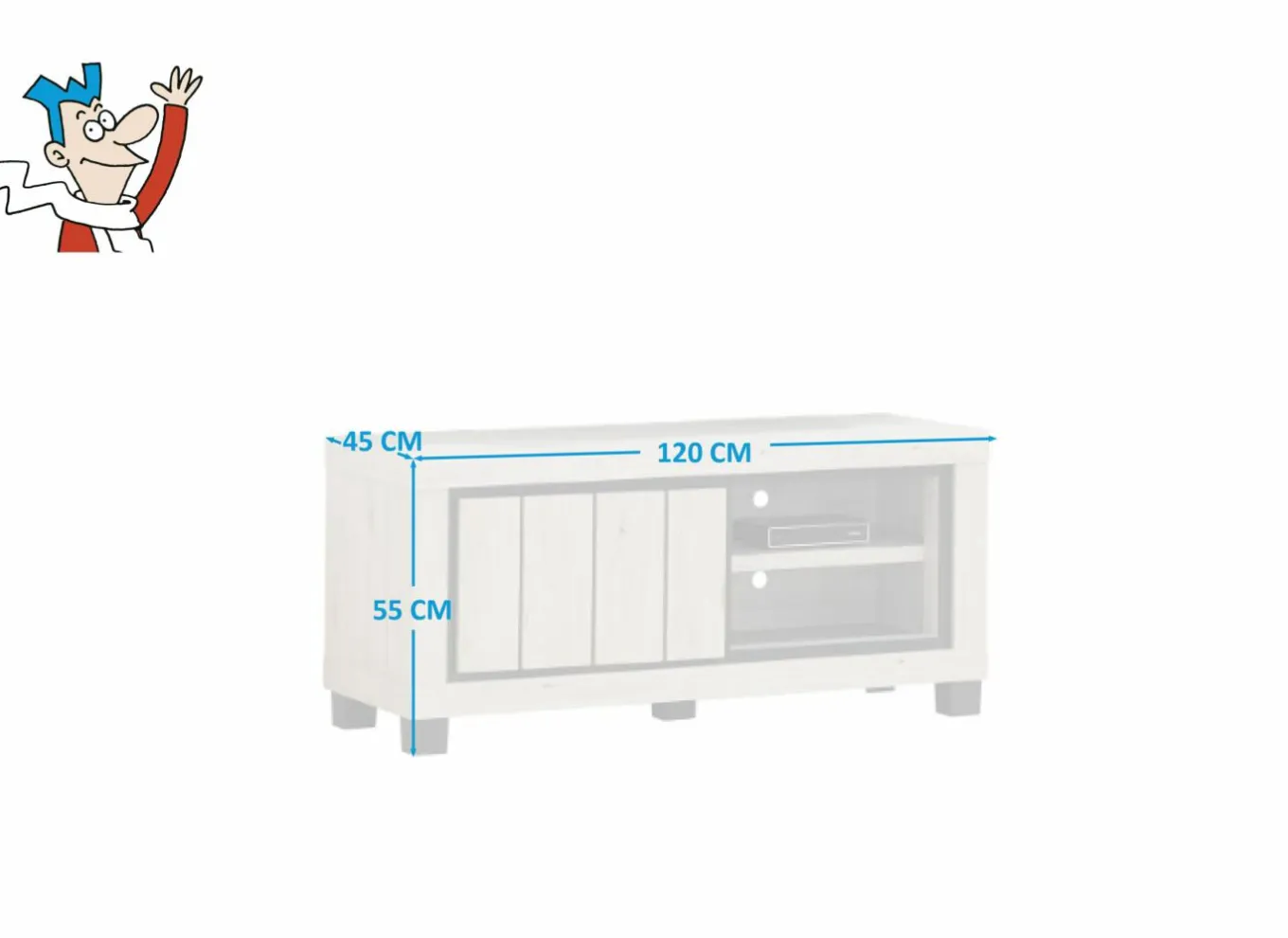 Tv-Meubels|Tv-Meubels|Tv-meubel Eureka 120cm - decor - natural oak & black