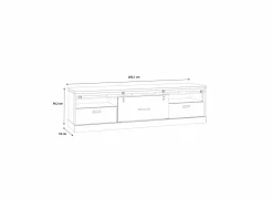 Tv-meubel Kaszimiro 203cm - decor - waterford eik & zwart- Tv-Meubels|Tv-Meubels