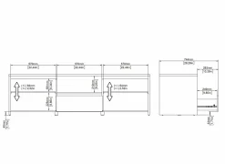 Tv-meubel Next 179cm - decor - wit & jackson hickory- Tv-Meubels|Tv-Meubels