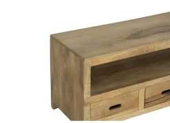 Tv-meubel Ploutos 125cm - mango massief - naturel- Tv-Meubels|Tv-Meubels