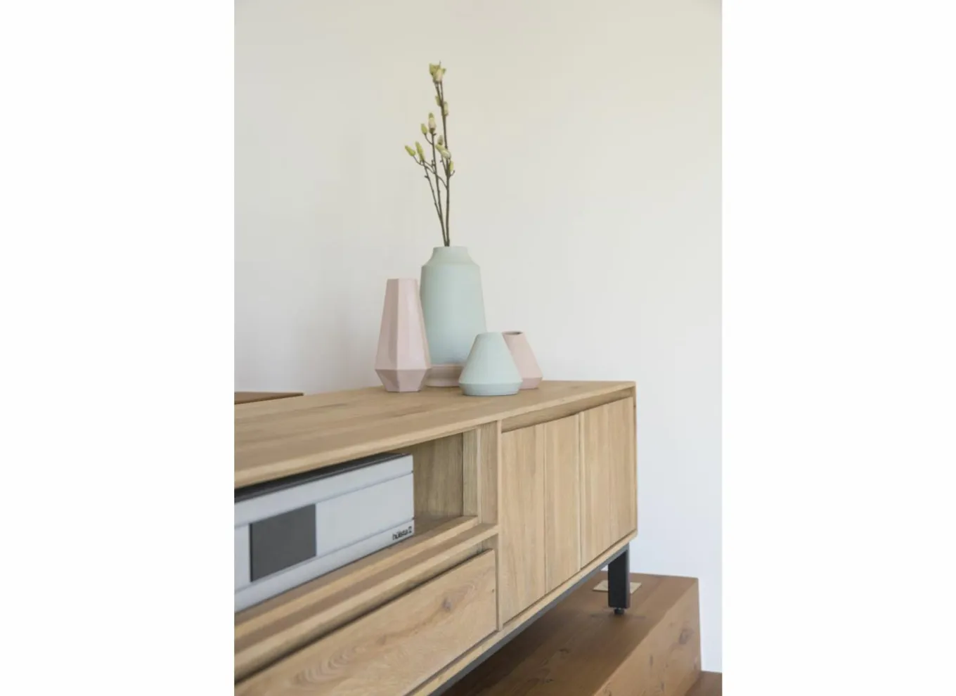 Tv-Meubels|Tv-Meubels|Tv-meubel Polar 145cm - eik massief & fineer & decor - naturel