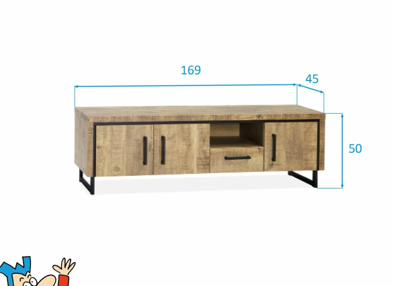 Tv-Meubels|Tv-Meubels|Tv-meubel Rimini 169cm - lamulux - mango