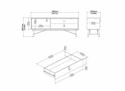 Tv-Meubels|Tv-Meubels|Tv-meubel Ry 151cm - decor - mat zwart & okkernoot