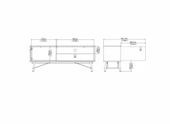 Tv-Meubels|Tv-Meubels|Tv-meubel Ry 151cm - decor - mat zwart & okkernoot