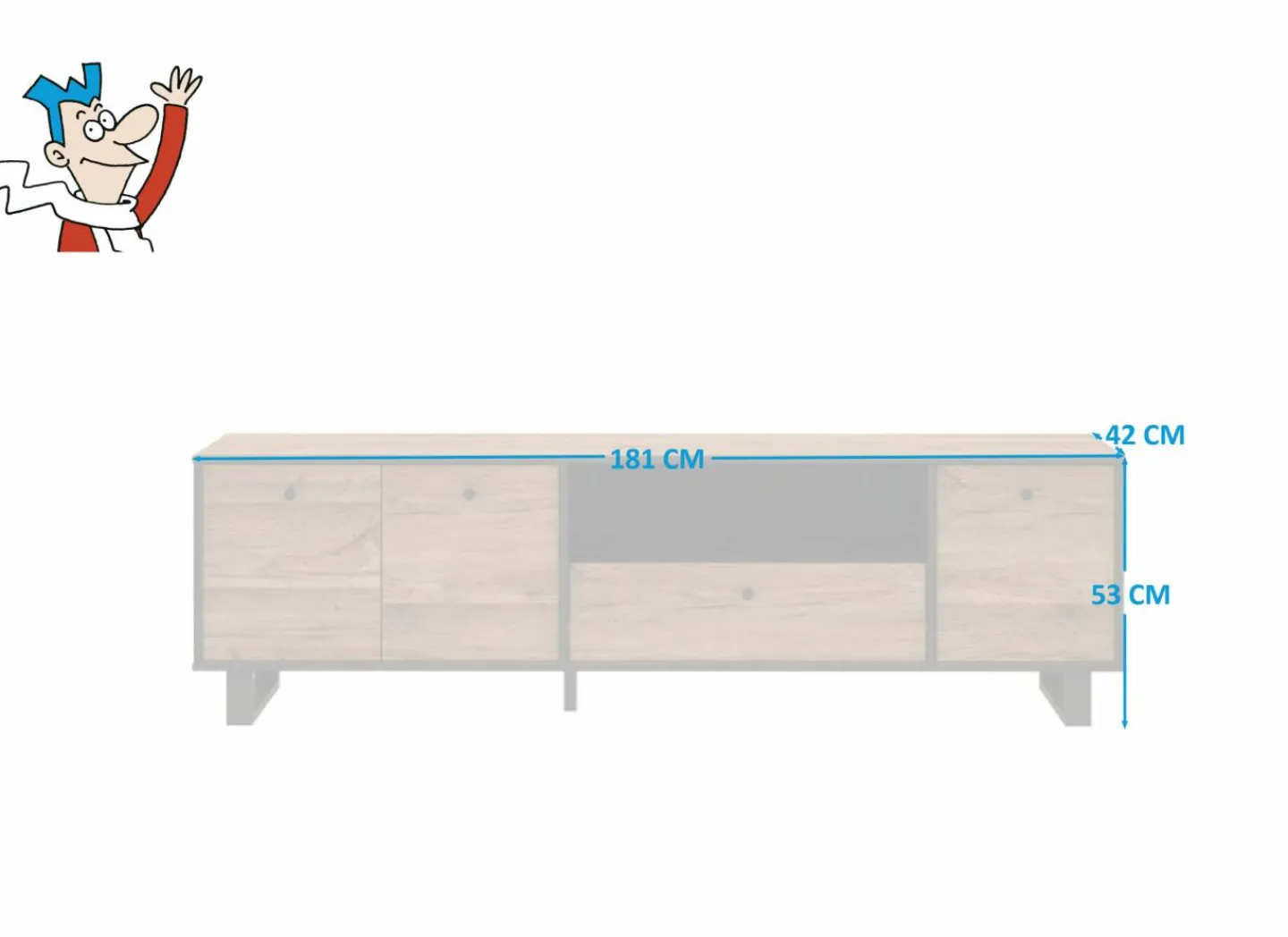 Tv-meubel Sewill 181cm - decor - eik & zwart- Tv-Meubels|Tv-Meubels