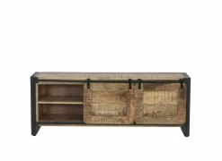 Tv-Meubels|Tv-Meubels|Tv-meubel Woodstock 160cm - mango massief & metaal - naturel & zwart