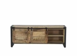 Tv-Meubels|Tv-Meubels|Tv-meubel Woodstock 160cm - mango massief & metaal - naturel & zwart