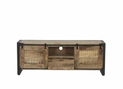 Tv-Meubels|Tv-Meubels|Tv-meubel Woodstock 160cm - mango massief & metaal - naturel & zwart