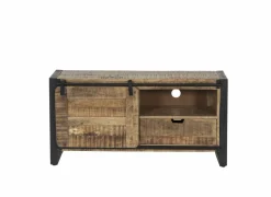 Tv-meubel Woodstock 120x45cm - mango massief & metaal - naturel & zwart- Tv-Meubels|Tv-Meubels