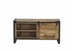 Tv-meubel Woodstock 120x45cm - mango massief & metaal - naturel & zwart- Tv-Meubels|Tv-Meubels