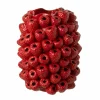 Vaas Berry Relief H45cm - stoneware - kerstrood- Vazen & Bloempotten|Vazen & Bloempotten