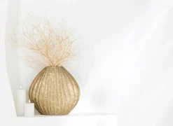 Vaas H37cm - RVS - goud- Vazen & Bloempotten|Vazen & Bloempotten