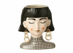 Vazen & Bloempotten|Vazen & Bloempotten|Vaas Pied-De-Poule Margo H22,3cm - keramiek - multicolor