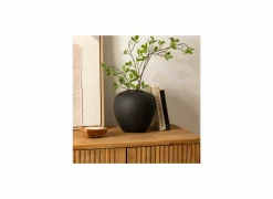 Vazen & Bloempotten|Vazen & Bloempotten|Vaas Rily H22cm - keramiek - zwart