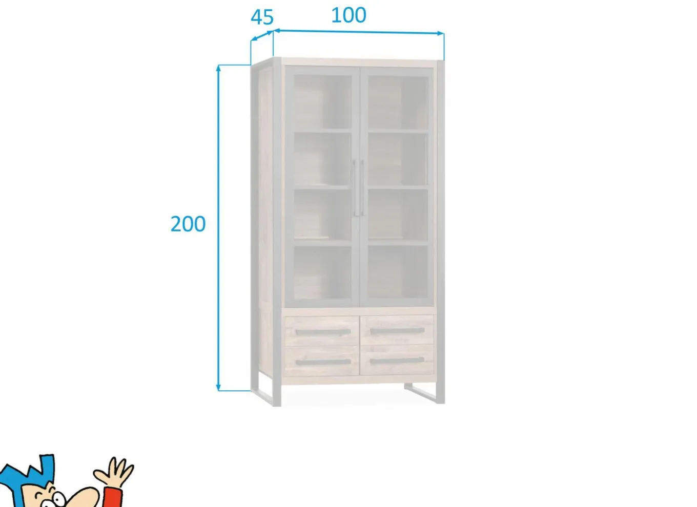 Vitrinekasten|Vitrinekasten|Vitrinekast Cascade 100cm - lamulux - mokka