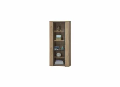 Vitrinekast Elio 85cm - melamine - French oak- Vitrinekasten|Wandmeubels