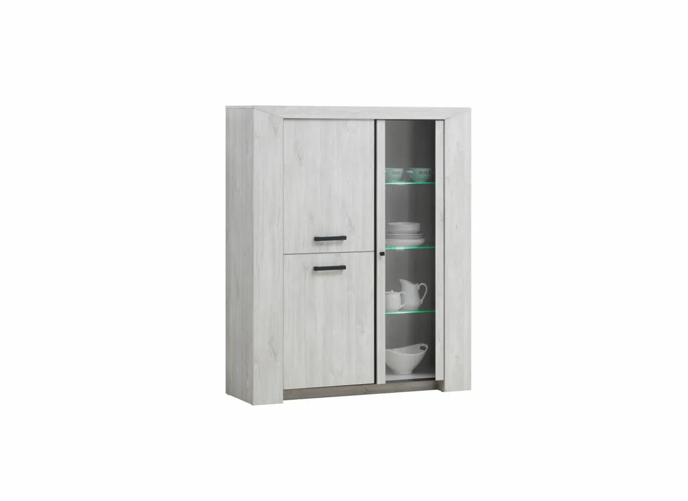 Vitrinekasten|Vitrinekasten|Vitrinekast Elvis 133cm - decor - white oak