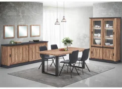 Vitrinekasten|Vitrinekasten|Vitrinekast Etienne 221cm - decor - zwart