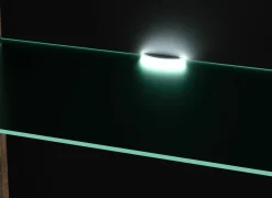 Vitrinekast Monaco 114cm - melamine - saloon eik & zwart- Barkasten|Vitrinekasten