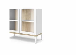 Vitrinekasten|Vitrinekasten|Vitrinekast Roomers 89cm - decor - witte eik