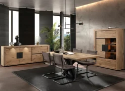 Vitrinekasten|Vitrinekasten|Vitrinekast Sanmarino 120cm - melamine - canyon oak