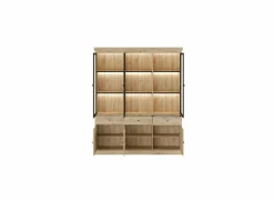 Vitrinekasten|Vitrinekasten|Vitrinekast Valencia 182cm - melamine - lichte eik