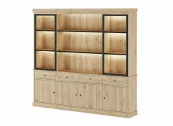 Vitrinekasten|Vitrinekasten|Vitrinekast Valencia 240cm - melamine - lichte eik