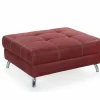 Voetenbank San Francisco 103x86cm stof rood- Poefs & Voetenbankjes