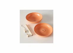 Tuindecoratie|Vogelhuisje Giardino Ø21cm - kunststof/bamboe - oranje