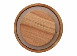 Voorraadpot Harmony 1,3L - glas - transparant & acacia- Bewaardozen