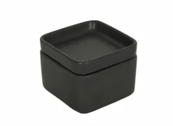 Bewaardozen|Voorraadpot Square Cup 10x10x5,5cm - keramiek - mat zwart