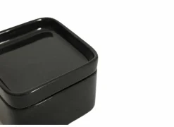Bewaardozen|Voorraadpot Square Cup 10x10x5,5cm - keramiek - zwart glanzend
